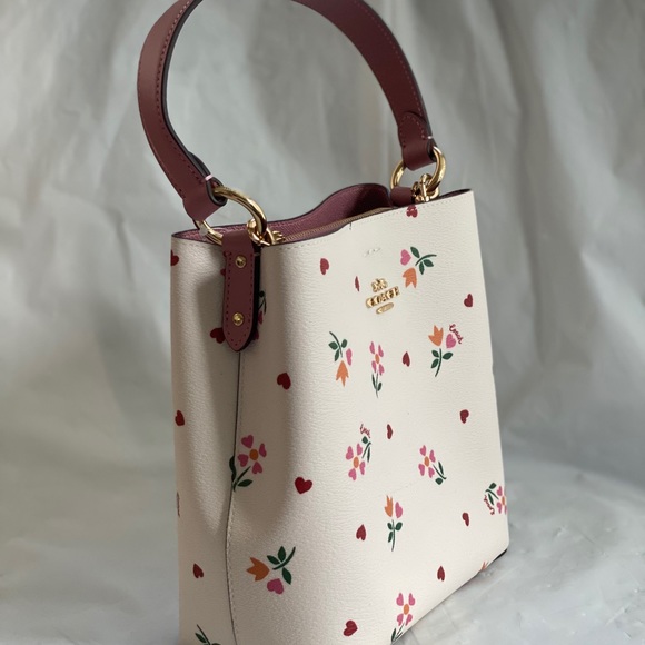 Coach Small Town Bucket Bag With Heart Petal Print - Picture 6 of 13